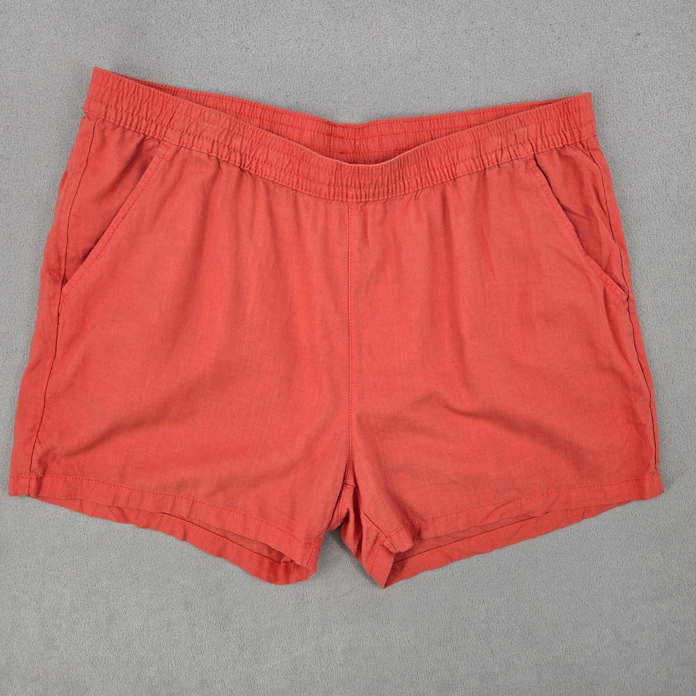 Serra XL Shorts Womens Coral‎ Orange Linen Blend Casual Summer Relaxed Fit
